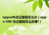 oppos9k忘記密碼怎么辦（oppo-S9K-忘記密碼怎么處理?）