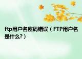 ftp用戶名密碼錯誤（FTP用戶名是什么?）