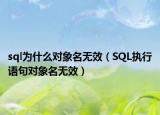 sql為什么對象名無效（SQL執(zhí)行語句對象名無效）