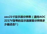 aoc21寸顯示器分辨率（請問AOC 2217V型號的顯示器屏幕分辨率多少最適合?）