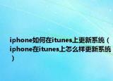 iphone如何在itunes上更新系統(tǒng)（iphone在itunes上怎么樣更新系統(tǒng)）