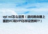 vpi vci怎么設(shè)置（請(qǐng)問路由器上面的VCI和VPI怎樣設(shè)置啊??）