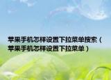 蘋果手機怎樣設置下拉菜單搜索（蘋果手機怎樣設置下拉菜單）