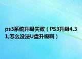 ps3系統(tǒng)升級失?。≒S3升級4.31,怎么沒法U盤升級啊）