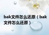 bak文件怎么還原（bak文件怎么還原）