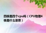 四核是四個cpu嗎（CPU物理4核是什么意思）