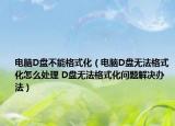 電腦D盤不能格式化（電腦D盤無法格式化怎么處理 D盤無法格式化問題解決辦法）