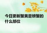 今日更新蟹黃是螃蟹的什么部位