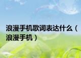 浪漫手機(jī)歌詞表達(dá)什么（浪漫手機(jī)）
