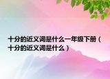 十分的近義詞是什么一年級下冊（十分的近義詞是什么）