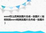 word怎么把兩張圖片合成一張圖片（如何利用word將兩張圖片合并成一張圖片）