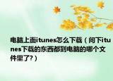 電腦上面itunes怎么下載（問下itunes下載的東西都到電腦的哪個(gè)文件里了?）