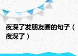 夜深了發(fā)朋友圈的句子（夜深了）