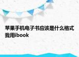 蘋果手機電子書應(yīng)該是什么格式我用ibook