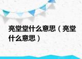 亮堂堂什么意思（亮堂什么意思）