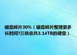 磁盤碎片30%（磁盤碎片整理要多長時間?三塊總共3.14TB的硬盤）