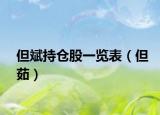 但斌持倉(cāng)股一覽表（但茹）