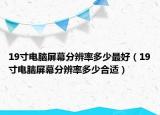 19寸電腦屏幕分辨率多少最好（19寸電腦屏幕分辨率多少合適）