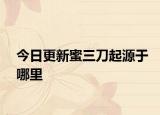 今日更新蜜三刀起源于哪里