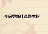 今日更新什么是生粉
