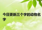 今日更新三個字的動物名字