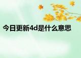 今日更新4d是什么意思