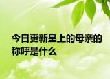 今日更新皇上的母親的稱呼是什么