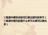 三衢道中哪些詞語可以看出描寫的季節(jié)（三衢道中描寫的是什么季節(jié)從哪可以看出來）