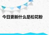 今日更新什么是松花粉