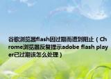 谷歌瀏覽器flash因過(guò)期而遭到阻止（Chrome瀏覽器反復(fù)提示adobe flash player已過(guò)期該怎么處理）