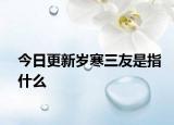 今日更新歲寒三友是指什么