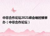 中非合作論壇2021峰會啥時候舉辦（中非合作論壇）