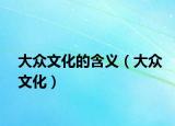 大眾文化的含義（大眾文化）