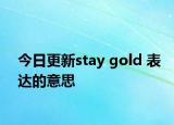 今日更新stay gold 表達的意思