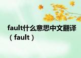 fault什么意思中文翻譯（fault）