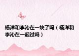 楊洋和李沁在一塊了嗎（楊洋和李沁在一起過嗎）