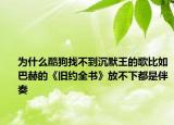 為什么酷狗找不到沉默王的歌比如巴赫的《舊約全書》放不下都是伴奏