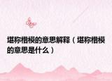 堪稱楷模的意思解釋（堪稱楷模的意思是什么）