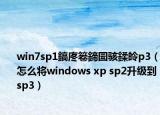 win7sp1鎬庝箞鍗囩駭鍒皊p3（怎么將windows xp sp2升級到sp3）