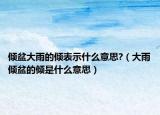 傾盆大雨的傾表示什么意思?（大雨傾盆的傾是什么意思）