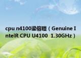 cpu n4100鍙傛暟（Genuine IntelR CPU U4100  1.30GHz）