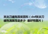 冥炎刀魂殤百度百科（dnf冥炎刀魂殤滿屬性是多少  最好有圖片）