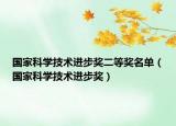 國家科學技術進步獎二等獎名單（國家科學技術進步獎）
