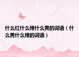 什么紅什么綠什么黃的詞語(yǔ)（什么黃什么綠的詞語(yǔ)）