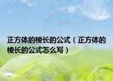 正方體的棱長(zhǎng)的公式（正方體的棱長(zhǎng)的公式怎么寫）