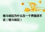 格斗哈拉為什么在一個界面進不去（格斗哈拉）