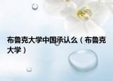 布魯克大學中國承認么（布魯克大學）
