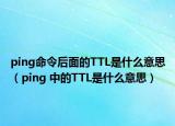 ping命令后面的TTL是什么意思（ping 中的TTL是什么意思）