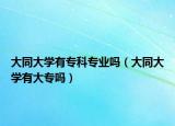 大同大學(xué)有?？茖I(yè)嗎（大同大學(xué)有大專嗎）