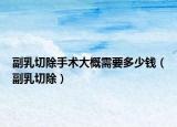 副乳切除手術(shù)大概需要多少錢(qián)（副乳切除）